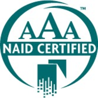 The NAID AAA Certification  logo indicates a data destruction company meeting the highest industry standards when it comes to security.