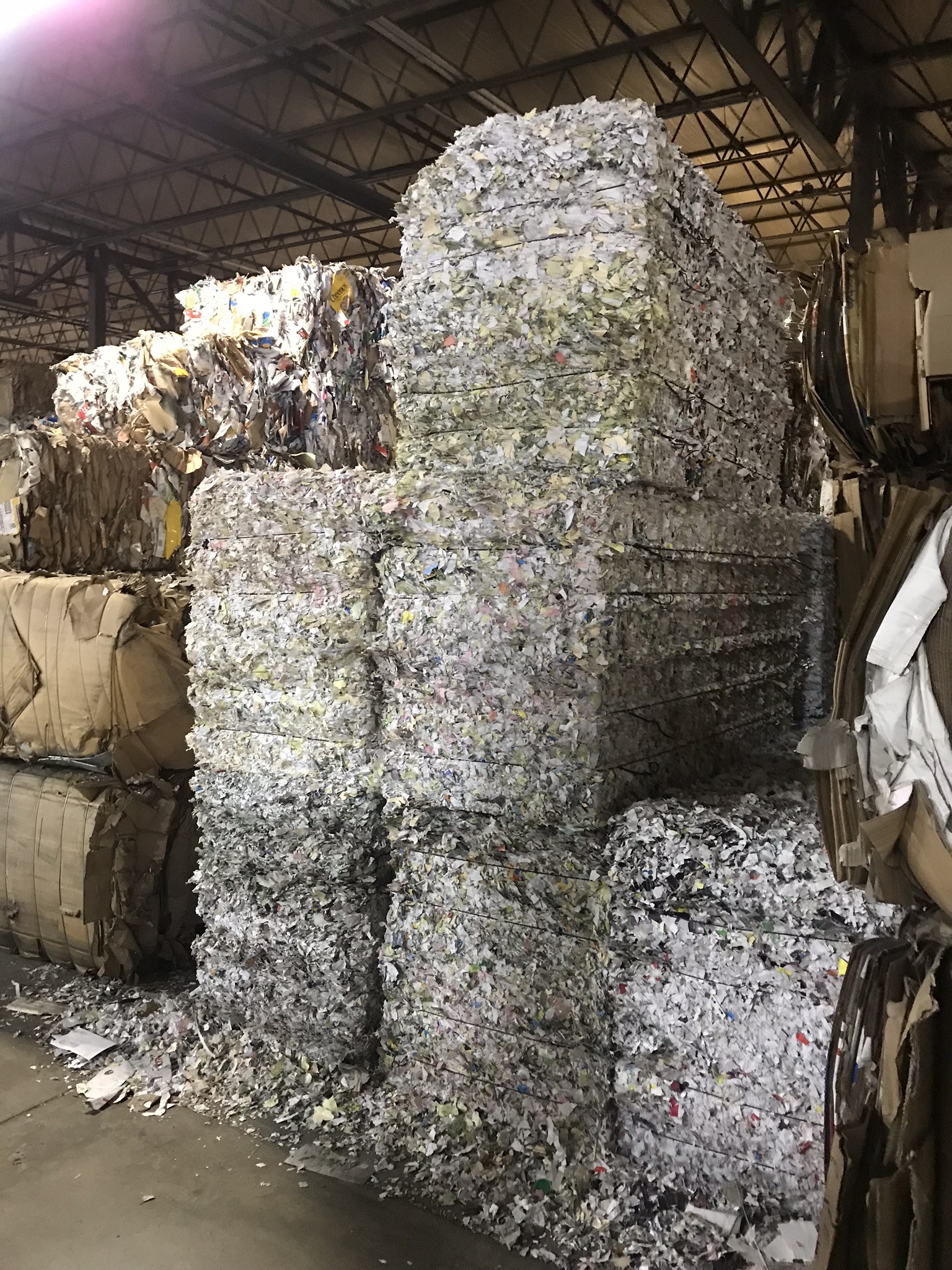 Baled paper and shredding services